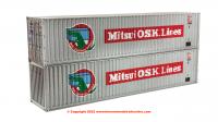 4F-028-103 Dapol 40ft Container Twin Pack - Mitsui Lines - weathered finish
